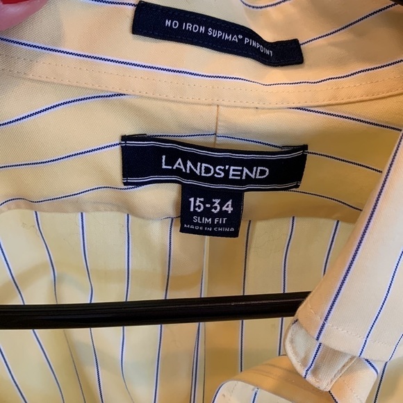 2 Lands End mens spring Easter long sleeve shirts NWOT. Size 15-34 slim fit nice - Picture 2 of 11
